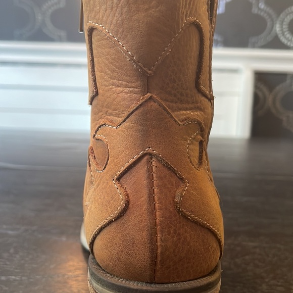 Bespoke Argentine Brown Leather Booties with Detailed Design, Zipper, Gores - Picture 11 of 15